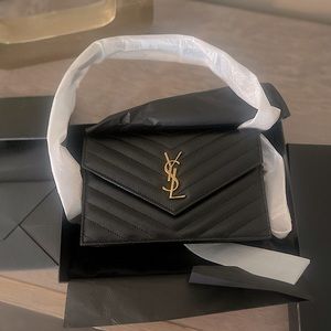YSL CASSANDRE MATELASSÉ ENVELOPE CHAIN WALLET
